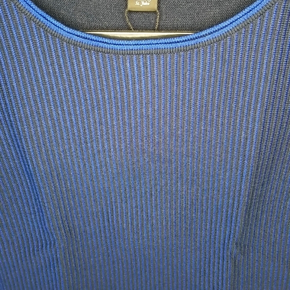 St John Sleeveless Multi Print Navy Top - Picture 3 of 11